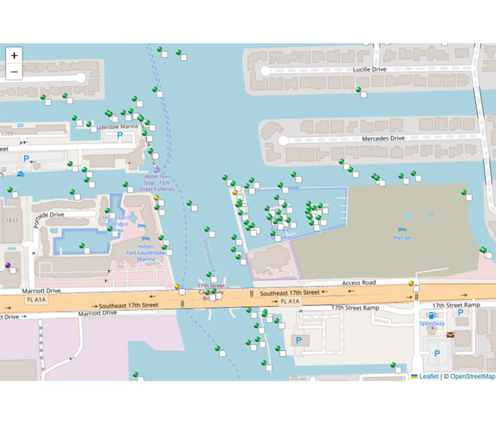 see latest AIS position of yachts